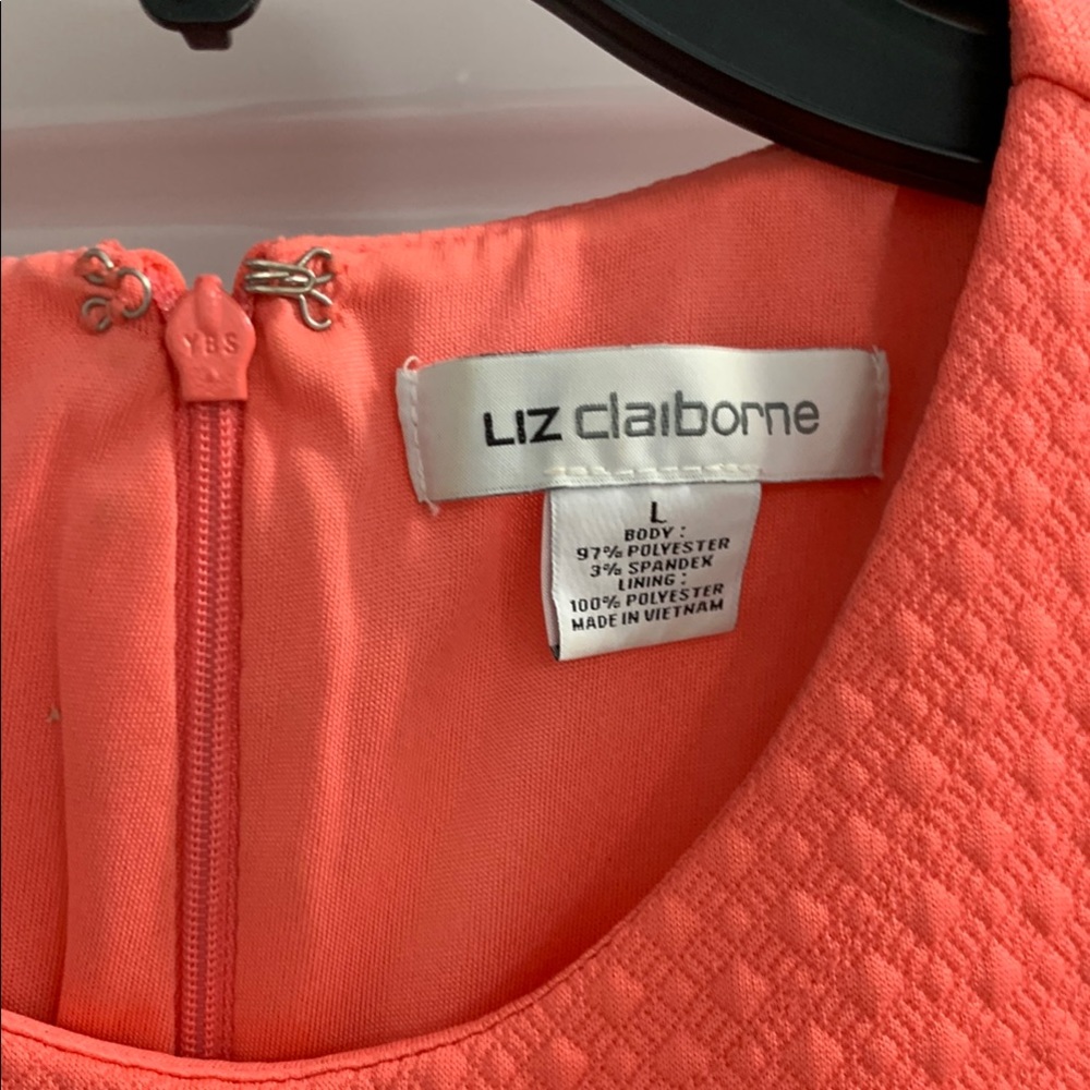 Liz Claiborne Orange Pink Sleeveless Sheath Dress - Picture 2 of 12